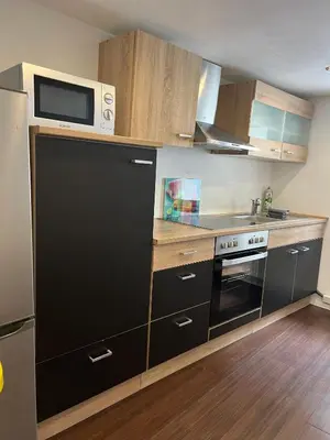 Küche/Küchenzeile in der Unterkunft Ferienwohnung 2 in direkter Nähe zum Rhein