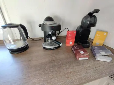 Kaffee-/Teezubehör in der Unterkunft gemütliche Ferienwohnung in ruhiger Lage, Nähe Luxemburg und Trier - Holiday and Nature Olk