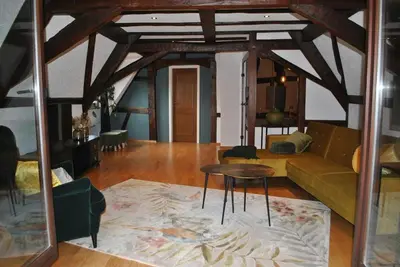 Ein Bett oder Betten in einem Zimmer der Unterkunft Ferienwohnung im Herzen von Meisenheim