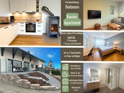 Küche/Küchenzeile in der Unterkunft Kamin-Apartment Bodanum mit eigener Terrasse - naturnahe Ortsrandlage - VDSL - 10 min zum Nürburgring