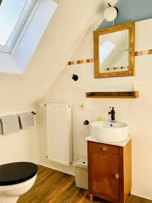 Ein Badezimmer in der Unterkunft Ferienhaus Old School