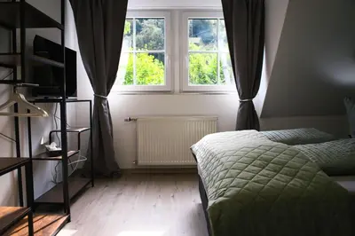 Ein Sitzbereich in der Unterkunft Landhaus Sonnenwinkel