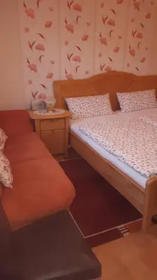 Ein Bett oder Betten in einem Zimmer der Unterkunft Zwei Ferienwohnungen 