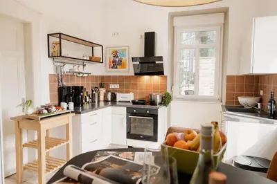 Küche/Küchenzeile in der Unterkunft St Jakobshof für Moselurlaub mit Familie