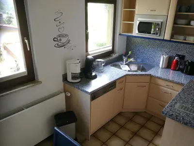 Küche/Küchenzeile in der Unterkunft Ferienwohnung Zenzen