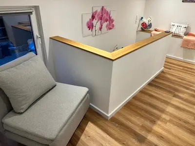 Ein Sitzbereich in der Unterkunft Ferienhaus mit umzäuntem Garten und Terrasse im schönen Nahetal