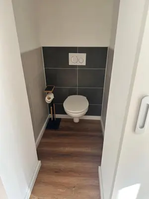 Ein Badezimmer in der Unterkunft Ferienhaus mit umzäuntem Garten und Terrasse im schönen Nahetal