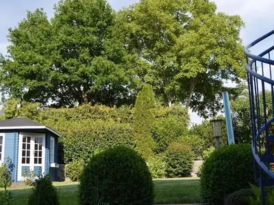 Ein Garten an der Unterkunft Ferienwohnung am Park - Vulkanferien