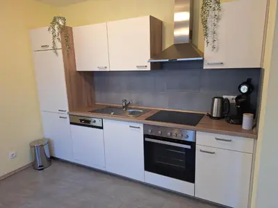 Küche/Küchenzeile in der Unterkunft Neue Ferienwohnung auf dem Land