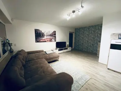 Ein Sitzbereich in der Unterkunft Ferienwohnung Hohensonne