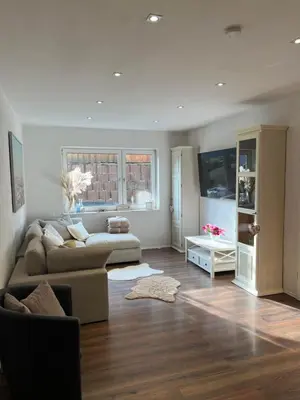 Ein Sitzbereich in der Unterkunft Wohlfühlnest im Ahornweg, Ferienwohnung