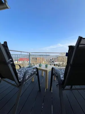 Ein Balkon oder eine Terrasse in der Unterkunft Haus mit Aussicht