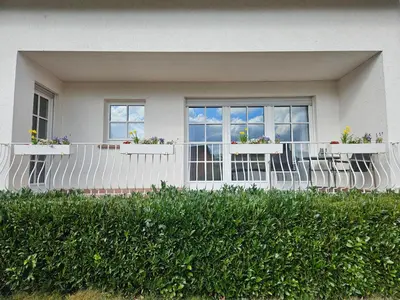 Ein Balkon oder eine Terrasse in der Unterkunft Ferienwohnung Saarglück