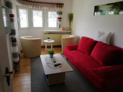 Ein Sitzbereich in der Unterkunft Panorama-Rheinblick St. Goar