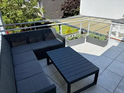 Ein Balkon oder eine Terrasse in der Unterkunft Trappe's Maar-Häuschen