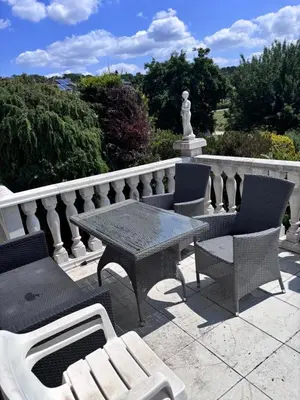 Ein Sitzbereich in der Unterkunft Ferienhaus Mediterana