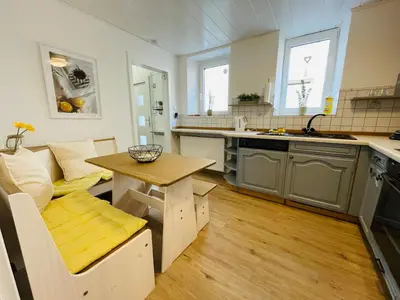 Küche/Küchenzeile in der Unterkunft Ferienhaus Müdenzauber