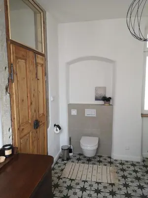 Ein Badezimmer in der Unterkunft Kleinstadtidyll