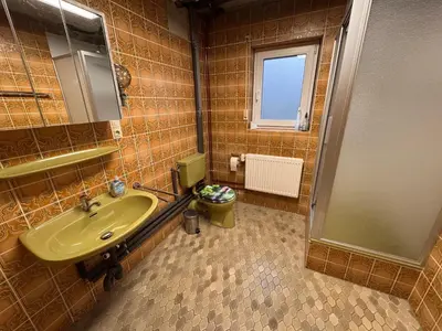 Ein Badezimmer in der Unterkunft Haus Mia Low Budget Apartment