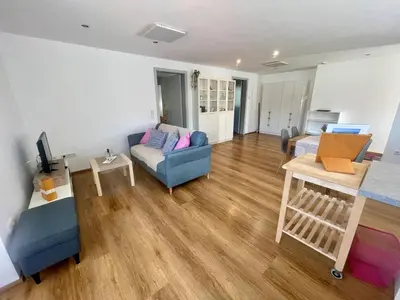 Ein Sitzbereich in der Unterkunft Ferienwohnung Kostecki