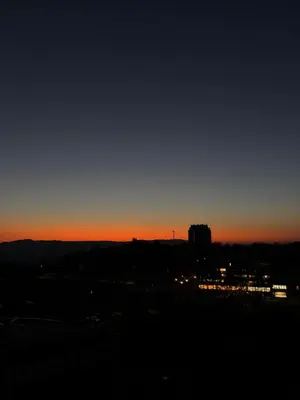 Blick auf den Sonnenuntergang/Sonnenaufgang von der Ferienwohnung aus oder aus der Nähe