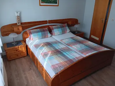 Ein Bett oder Betten in einem Zimmer der Unterkunft Ferienwohnung Götz