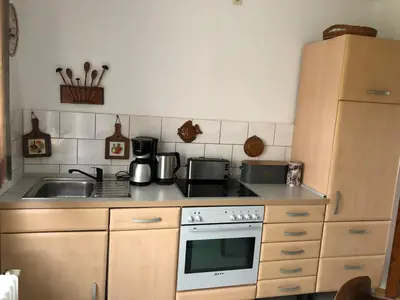 Küche/Küchenzeile in der Unterkunft Ferienwohnung in Koblenz, nahe Uni und BWZK mit Garten