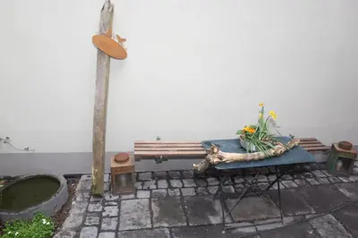 Ein Garten an der Unterkunft Ferienwohnung Mayener Jung mit schönem Innenhof