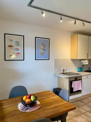 Küche/Küchenzeile in der Unterkunft Ferienwohnung Wald & Ring