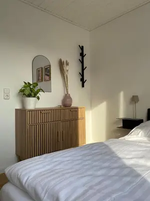 Ein Bett oder Betten in einem Zimmer der Unterkunft Ferienwohnung Wald & Ring