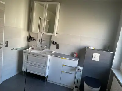 Ein Badezimmer in der Unterkunft Ferienwohnung Zum Preußensteig I max 3 Gäste