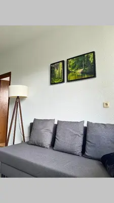 Ein Sitzbereich in der Unterkunft Ferienwohnung am Meulenwald