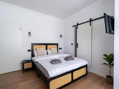 Ein Bett oder Betten in einem Zimmer der Unterkunft Apartment in Koblenz near Deutsches Eck