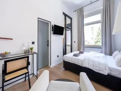 Ein Bett oder Betten in einem Zimmer der Unterkunft Apartment in Koblenz near Deutsches Eck