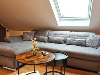 Ein Sitzbereich in der Unterkunft Sonniges Loft am Soonwald