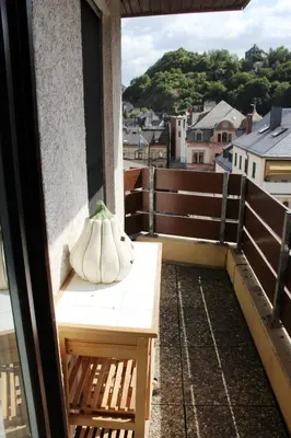Ein Balkon oder eine Terrasse in der Unterkunft Bahnhofsnest
