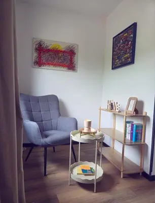Ein Sitzbereich in der Unterkunft Ferienhaus Kronweiler