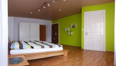 Ein Bett oder Betten in einem Zimmer der Unterkunft Ferienwohnung Erz