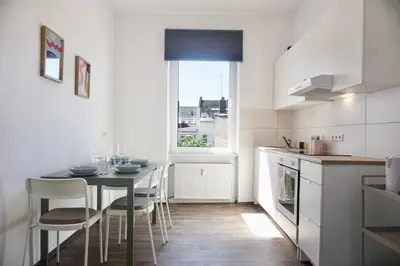 Küche/Küchenzeile in der Unterkunft NEU zentrale Wohnung Netflix Balkon 4 Gäste