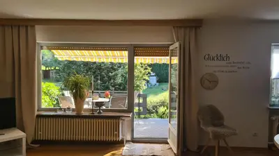 Ein Balkon oder eine Terrasse in der Unterkunft Ferienhaus Auf der Bitz
