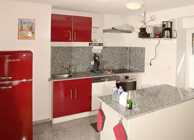 Küche/Küchenzeile in der Unterkunft Ferienwohnung Balduin