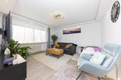 Ein Sitzbereich in der Unterkunft Ferienwohnung Sarah für 6 Gäste