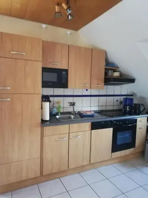 Küche/Küchenzeile in der Unterkunft Ferienwohnung Meisenthal nähe Nürburgring