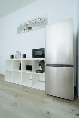 Küche/Küchenzeile in der Unterkunft Koblenz Metternich Apartment, perfekt für 4