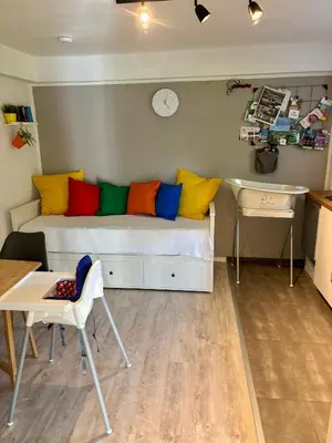 Ein Sitzbereich in der Unterkunft Ferienwohnung Sonnenwinkel