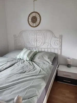 Ein Bett oder Betten in einem Zimmer der Unterkunft Ferienwohnung für 5 Personen in Breitenthal Nähe Idar-Oberstein
