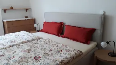 Ein Bett oder Betten in einem Zimmer der Unterkunft Ferienhaus in Mehring