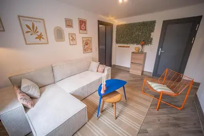 Ein Sitzbereich in der Unterkunft Charmantes Apartment in Neuwied
