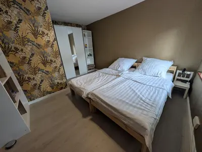 Ein Bett oder Betten in einem Zimmer der Unterkunft Charmantes Haus in Bad Ems