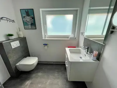 Ein Badezimmer in der Unterkunft Ferienwohnung nah am Nürburgring in Quiddelbach